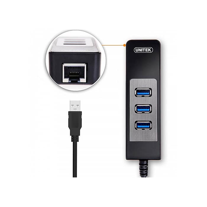 Unitek Y-3045C USB Hub Port Gigabit LAN