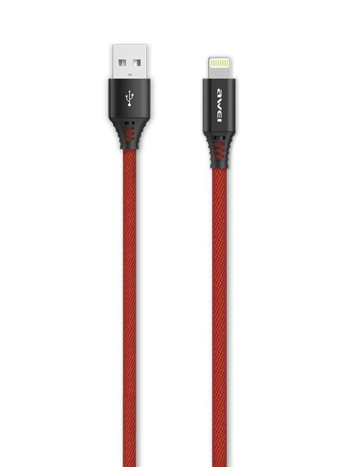 products awei cl 540 braided lightning cable 1.5 red