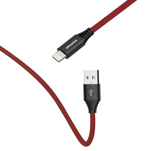 products awei cl 540 braided lightning cable 1.5 red apple