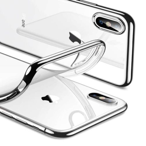 products iphone xsx slim clear soft tpu case silver frame