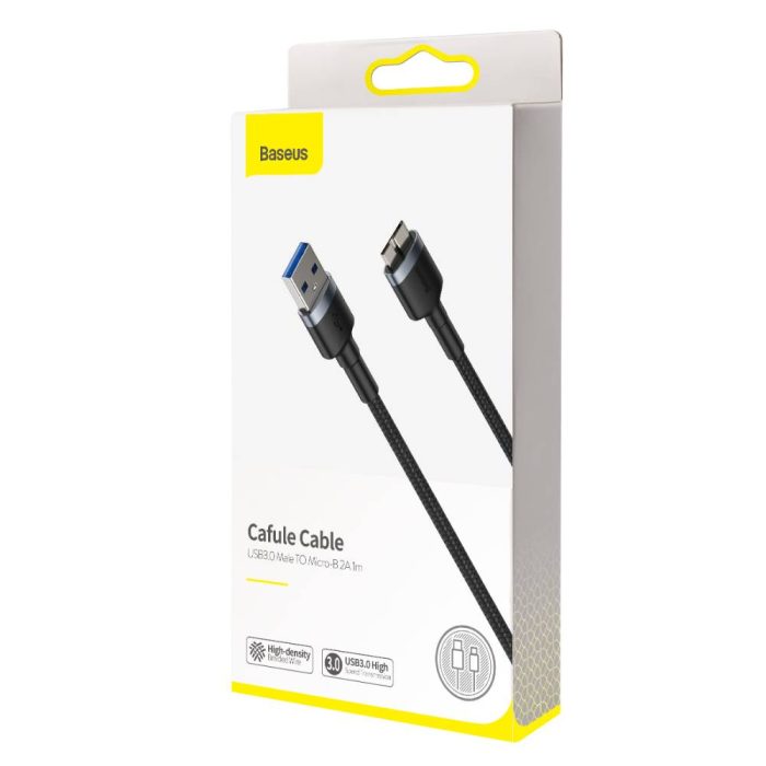 Baseus Converter Cable USB3.0 Male to Micro B 2A Dark Gray 1