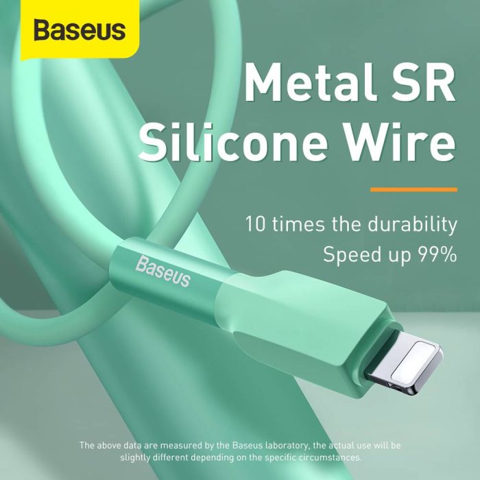 Baseus Lightning Silica gel cable 2.4A 1m Green 4