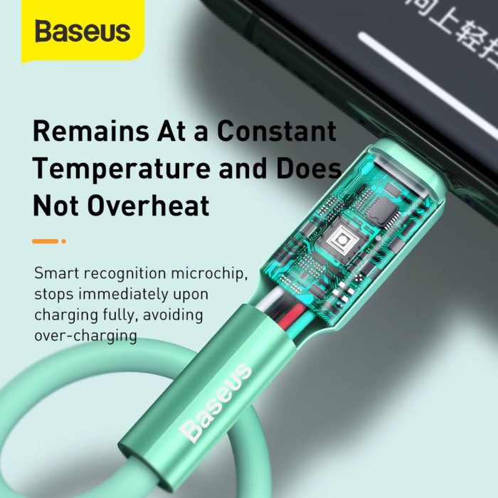 Baseus Lightning Silica gel cable 2.4A 1m Green