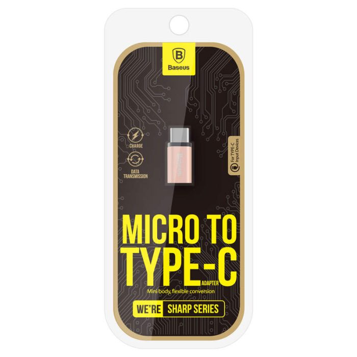 Baseus Converter Sharp Micro USB To Type-C Rose Gold
