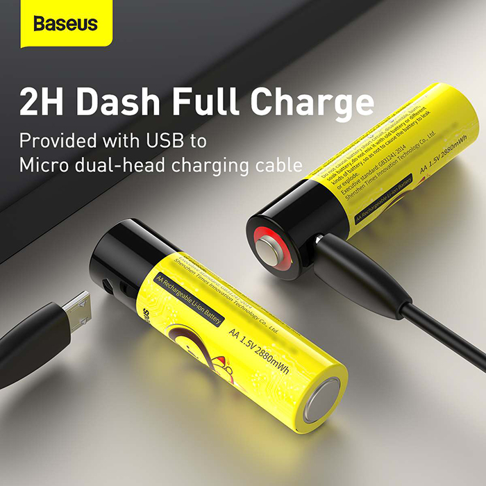 Baseus Rechargeable Battery Li-ion1900mAh Built-in Micro USB Charging Port (9)