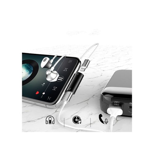 Baseus Audio Converter L46 Adapter from Lightning to 2x Lightning port female black CAL46 01 46954 13