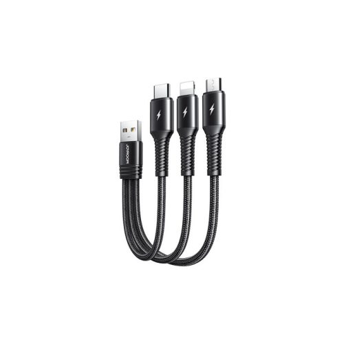 Joyroom 3in1 short cable USB cable Lightning USB Type C micro USB 3 5A 15cm black S 01530G9 LCM black 77573 1