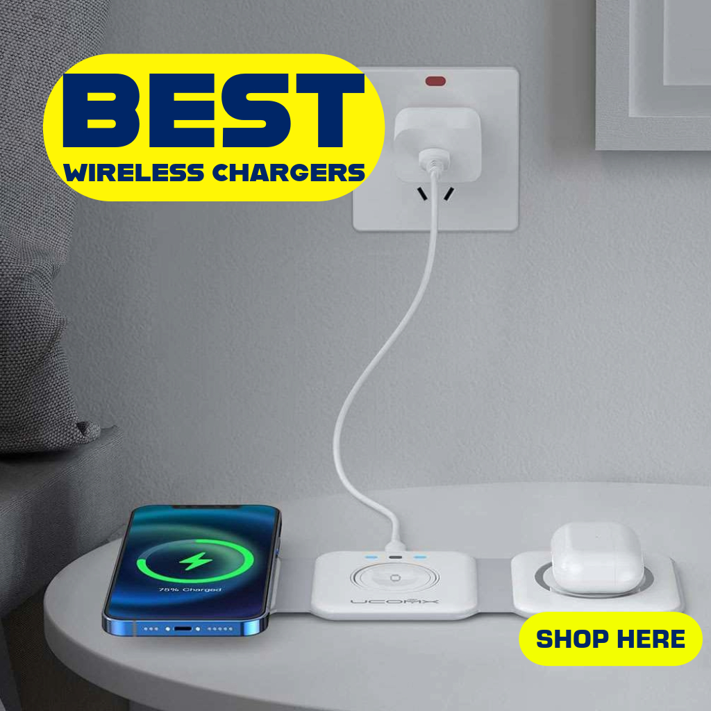 Modern sleek wireless charger pad, compatible with all Qi-enabled devices, offering fast and efficient charging