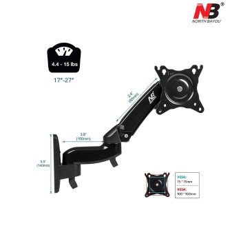 North Bayou TV Monitor Wall Mount Bracket Full Motion Articulating Swivel