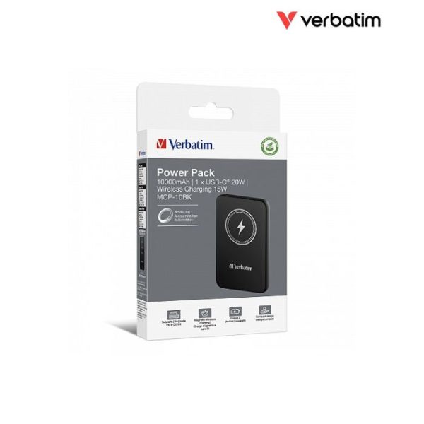 Verbatim Charge 'n' Go Powerbank Wireless Magnetic 10,000mAh Black