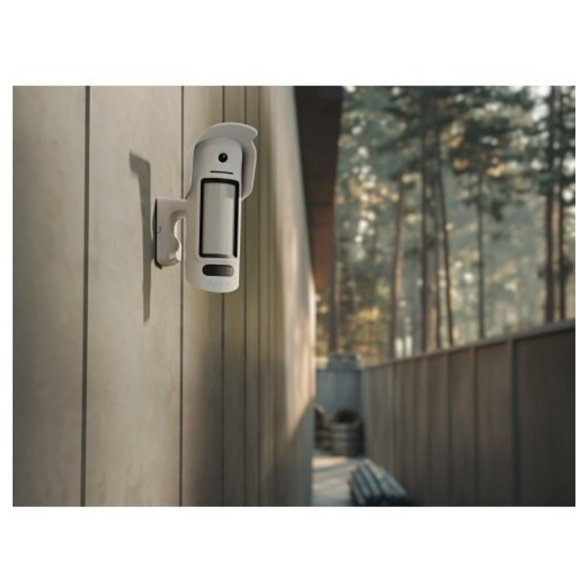 Ajax CurtainCam Outdoor HighMount installed for outdoor perimeter protectio