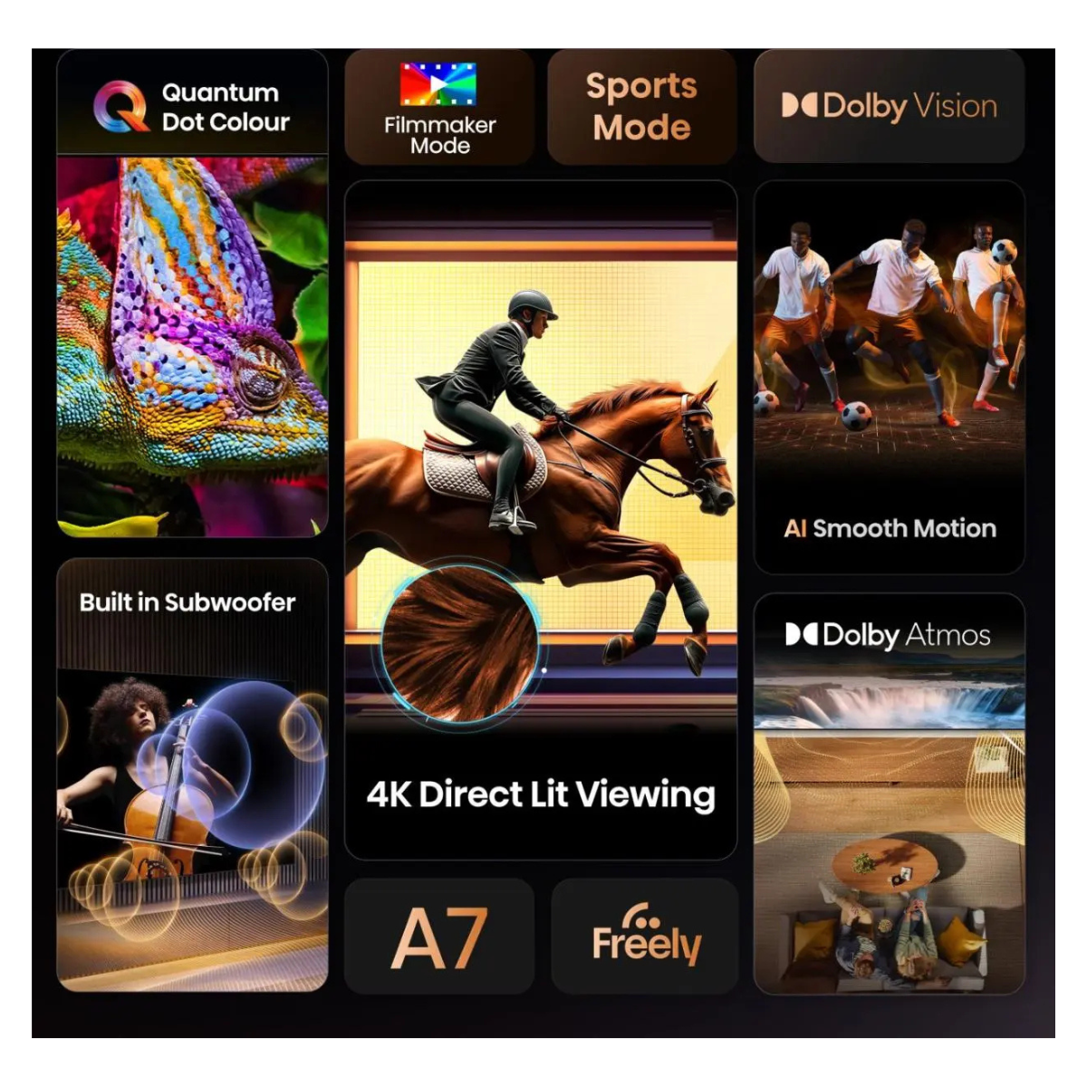 Hisense 43A7Q QLED TV with Dolby Vision Dolby Atmos and built-in subwoofer