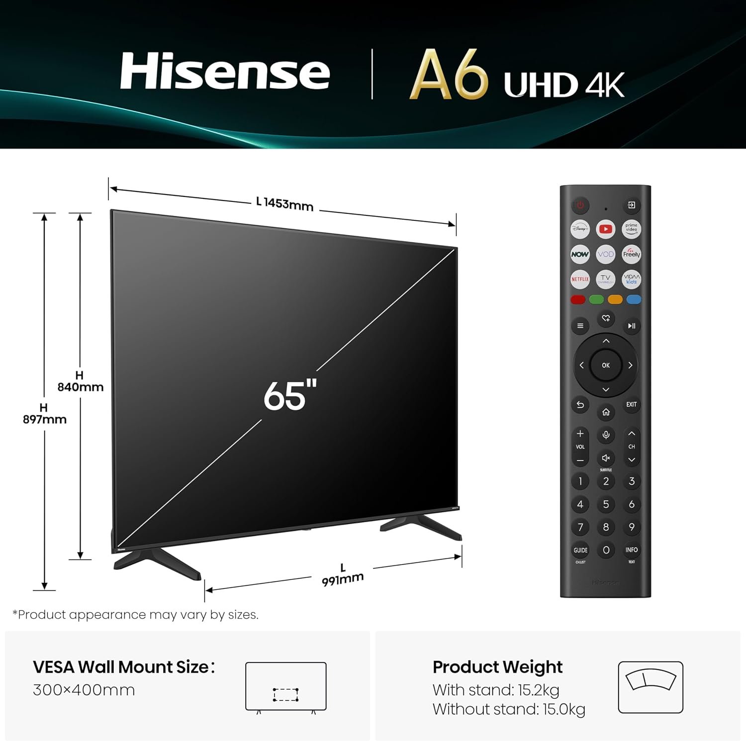 Hisense 65A69Q 65" 4K Smart LED TV | Dolby Vision, Alexa Built-in & VRR Gaming - Image 2