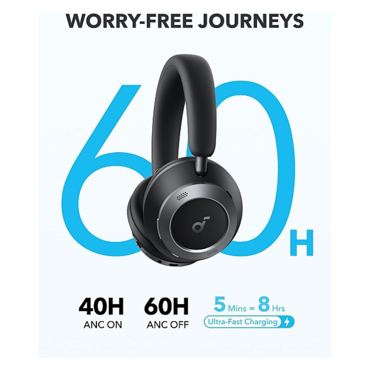 Soundcore Space One Pro 60-hour battery and ultra-fast charging