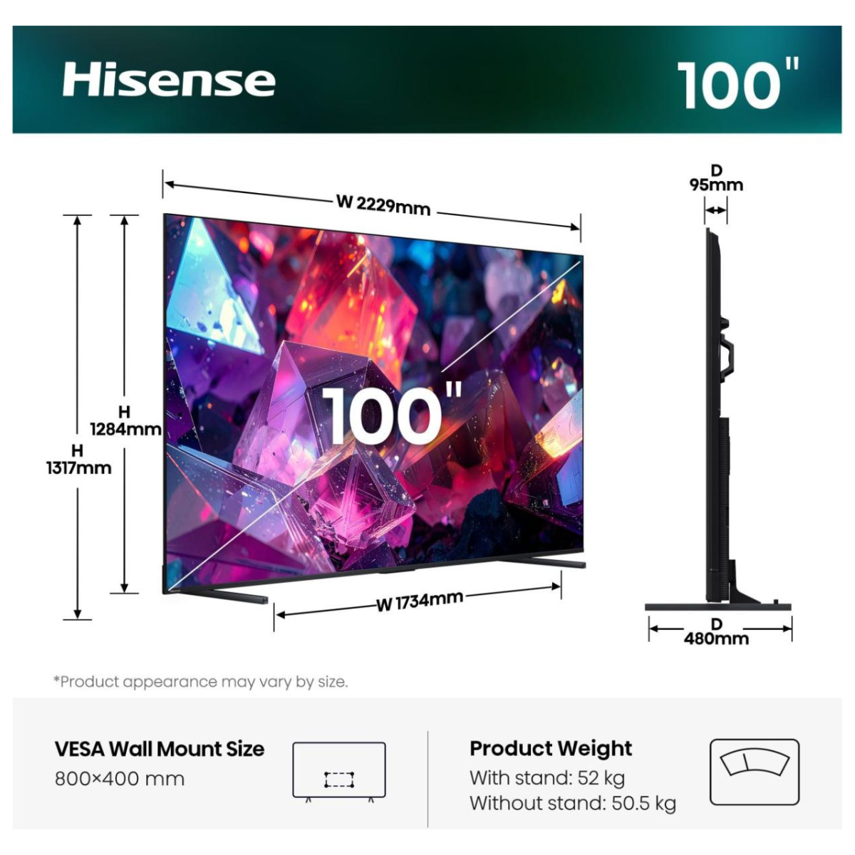 Hisense 100E7S PRO 100" 4K QLED Smart TV | 144Hz - Image 8