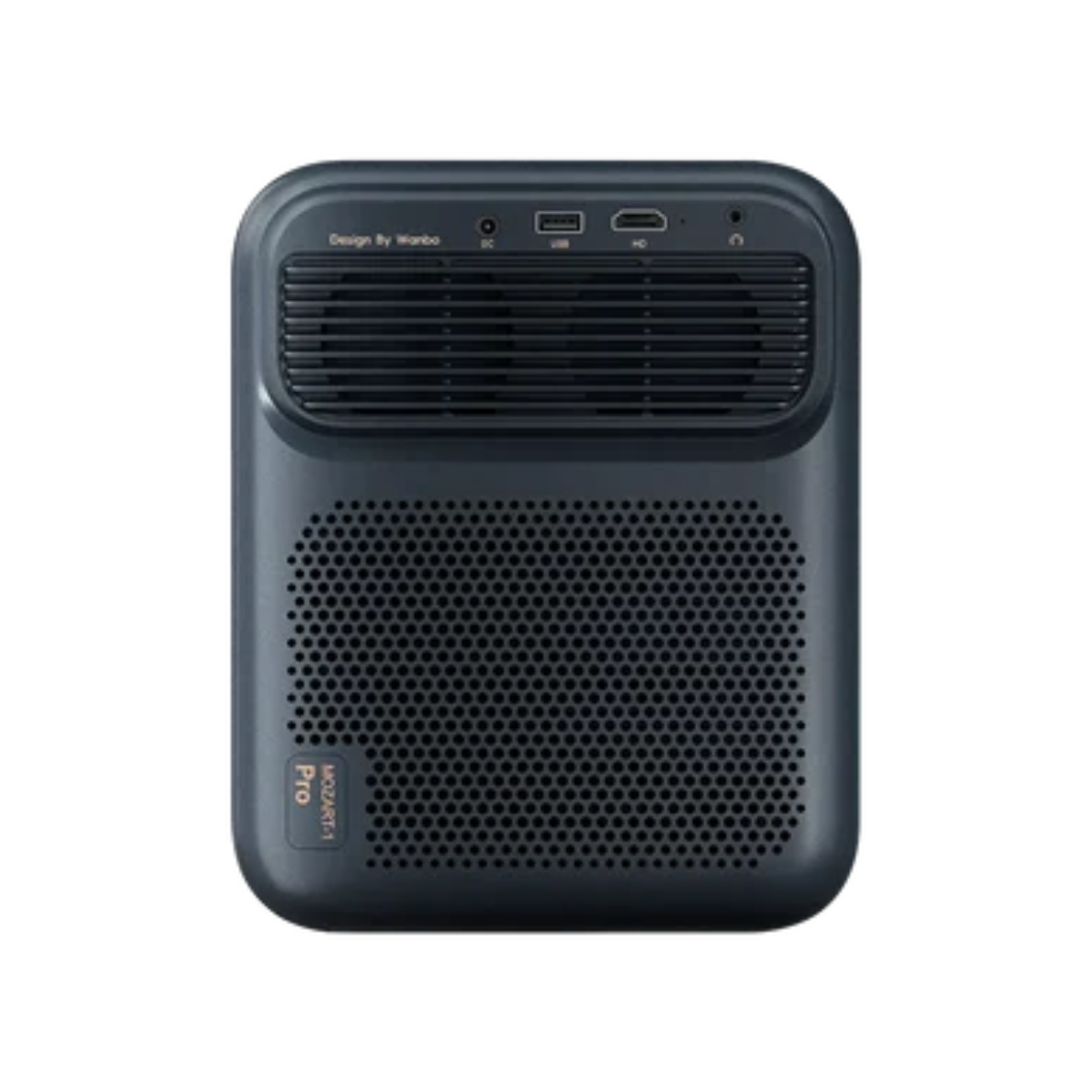 Wanbo Mozart 1 Pro rear view with HDMI USB and audio connections