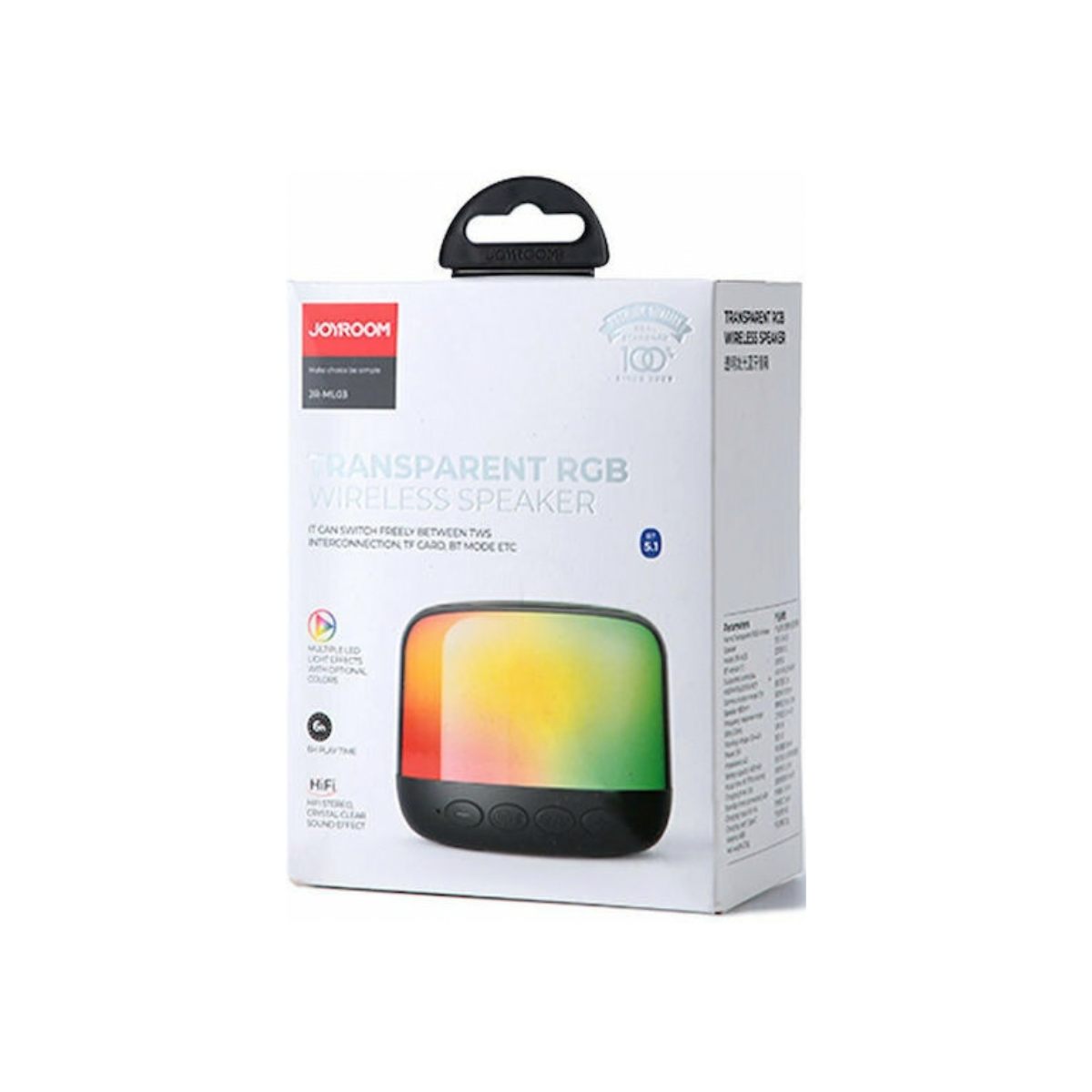 Joyroom JR-ML03 transparent RGB wireless speaker retail gift box