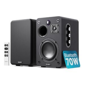 Majority D70X Black Cyprus 70W active bookshelf speakers pair